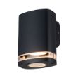 Immagine di LAMPADA DA PARETE CON FASCIO DI LUCE MONODIEZIONALE - CON VETRO -   1XGU10 - IP54 - KNZEVI - NERO