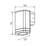 Immagine di LAMPADA DA PARETE CON FASCIO DI LUCE MONODIEZIONALE - CON VETRO -   1XGU10 - IP54 - KNZEVI - NERO