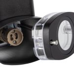 Immagine di LAMPADA DA PARETE CON FASCIO DI LUCE MONODIEZIONALE - CON VETRO -   1XGU10 - IP54 - KNZEVI - NERO