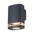 Immagine di LAMPADA DA PARETE CON FASCIO DI LUCE MONODIEZIONALE - CON VETRO -   1XGU10 - IP54 - KNZEVI - GRIGIO SCURO