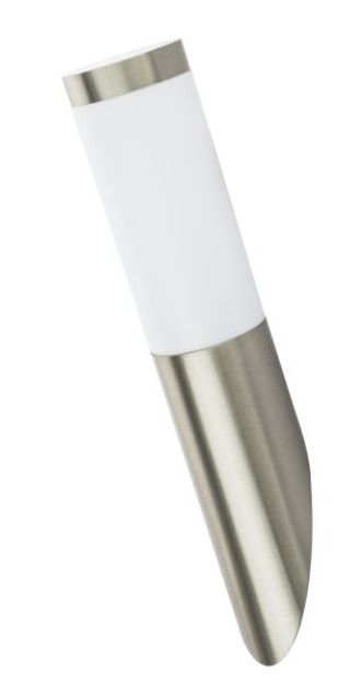 Immagine di LAMPADA PARETE DA ESTERNO INCLINATA ACCIAIO CON LAMPADINA INTERCAMBIABILE - E27 - IP44 - ACCIAIO