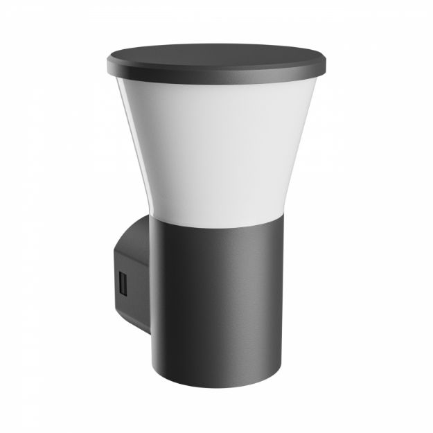 Immagine di ILLUMINAZIONE A MURO  - STELLA ROUND A CONO - GU10 6W CCT 230V 270° - IP44 Ik08 - 155X160X230MM - BLACK