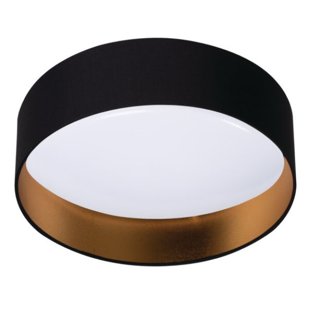 Immagine di Plafoniera led RIFA LED - 17,5W -  NERO/ORO - IP20 - 116*400 MM