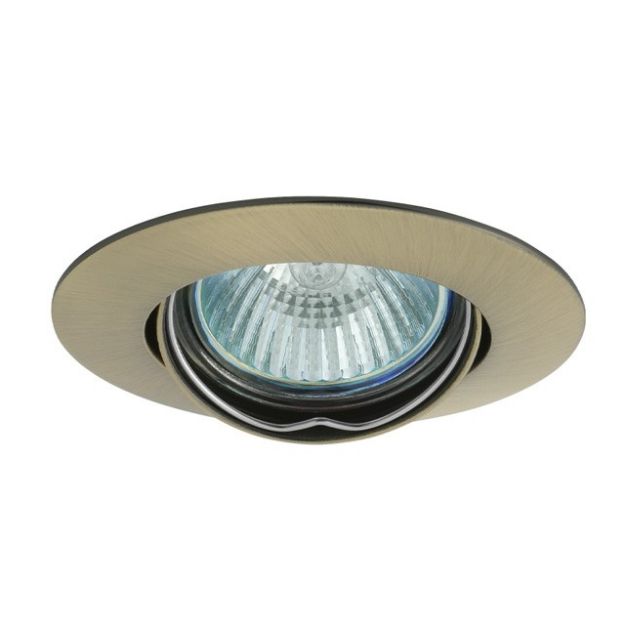 Immagine di LUTO CIRCOLARE - FARETTO A INCASSO  ORIENTABILE 15° - AB  OTTONE - IP20 - DIM 88 - FORO 75/80 MM 